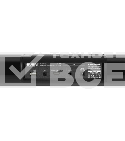 Саундбар Sven SB-2150A черный (2 x 40W, Bluetooth сабвуфер 100W, пульт ДУ, LED-дисплей, HDMI, USB)