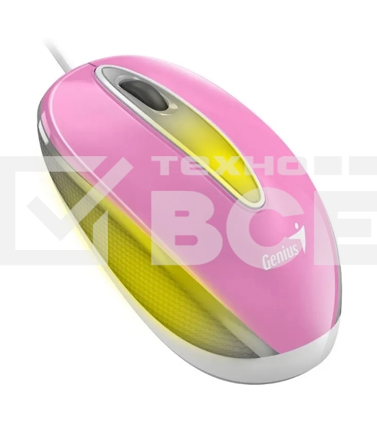 Мышь проводная Genius DX-Mini розовый, 1000 dpi, USB, кнопки - 3