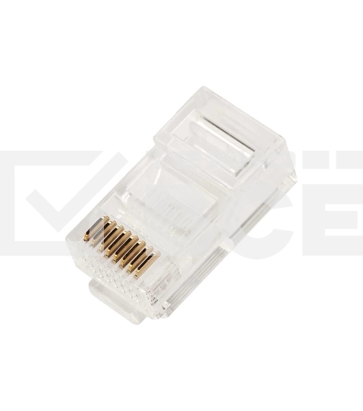 Коннектор Lanmaster TWT-PL45-8P8C/JR100, UTP кат.5E RJ45 прозрачный (упак.:100шт)