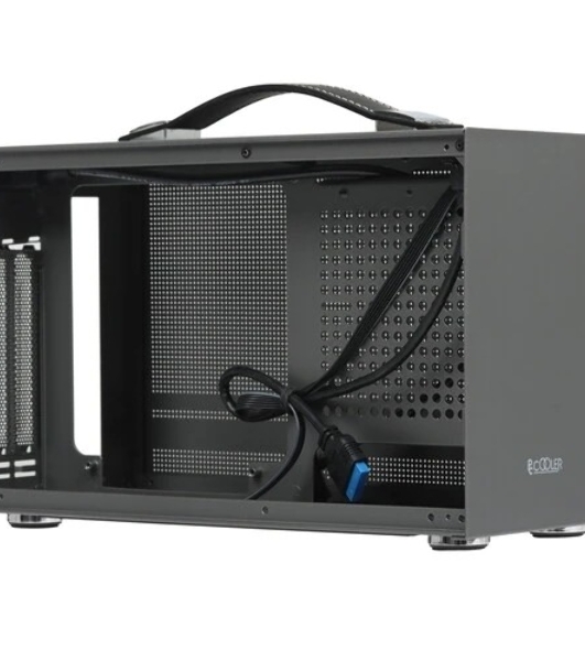 Компьютерный корпус без блока питания PCCooler I100 PRO MESH GY, Mesh Compact, серый, SPCC, no fans ITX 60/300/SFX PSU support; 1x2.5', 1x3.5', 2xPCI 1xUSB-C 3.1 308x128x190mm