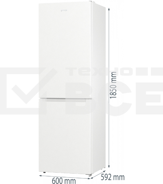 Холодильник Gorenje NRK619EEW4 белый двухкамерный 203/99л морозилка снизу, No Frost