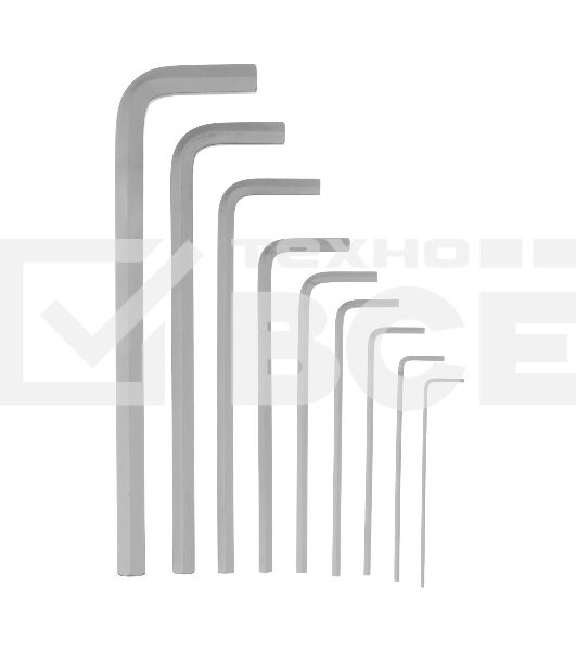 Набор ключей имбусовых Denzel, HEX, 1,5-10 мм, CrV, 9 шт., удлиненные