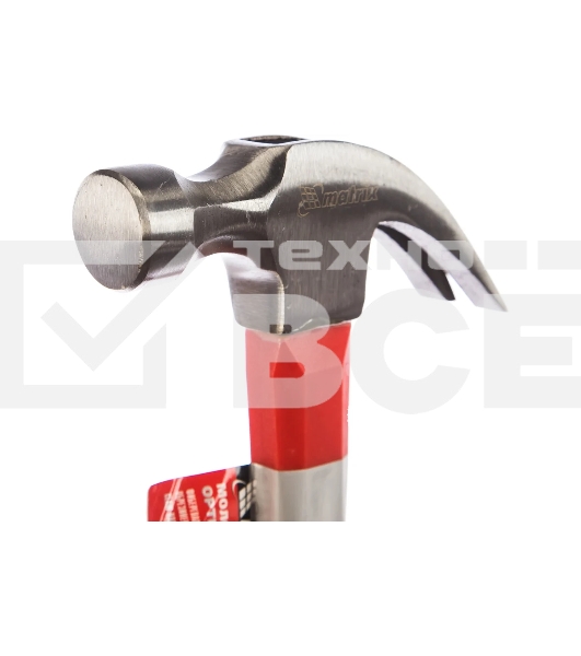 Молоток-гвоздодер Matrix ''optimal'' 450 г, фибергласовая обрезиненная рукоятка