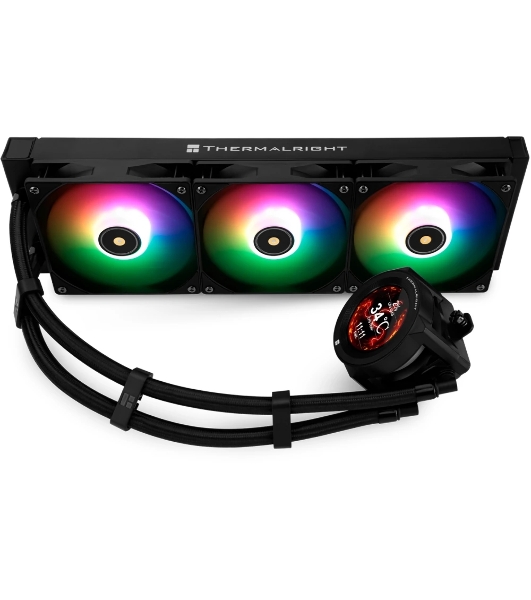 Система жидкостного охлаждения Thermalright Core Vision 360 (360mm, LED, Black, ARGB/Fans: 3x120mm, 72.37CFM, 27.7dBA, 2000RPM/Pump height 66mm, Rad thickness 27mm/S: 1700, 1200, 1851, 115X, 2011, 2066, AM5, AM4)