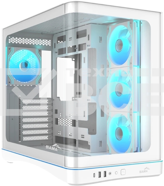 Корпус SAMA V62S, Midi-Tower, белый, 4 x 120 мм