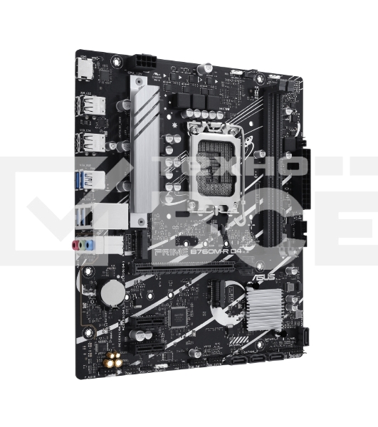 Материнская плата ASUS PRIME B760M-R D4, LGA 1700, Intel B760, 2xDDR4, 4xSATA, 2xM.2, 1xPCIe 4.0 x16, 1xPCIe x1, 1xHDMI, 1x 2.5Gb LAN, 4xUSB-A 2.0, 4xUSB-A 3.2 Gen 1, 3x3.5 мм, 7.1, mATX