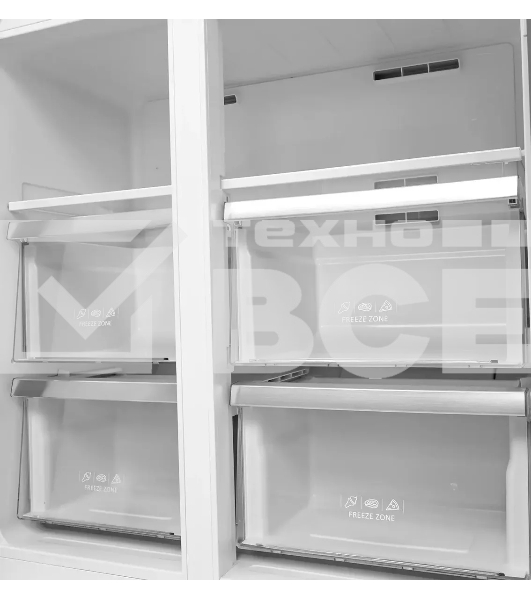 Холодильник  LEX LCD450SsGID серый трехкамерный 288/129л морозилка снизу Side-by-Side