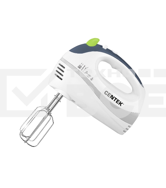 Миксер Centek CT-1104 (белый/серый) 280Вт, 5 скоростей+турбо, взбивание/замешивание