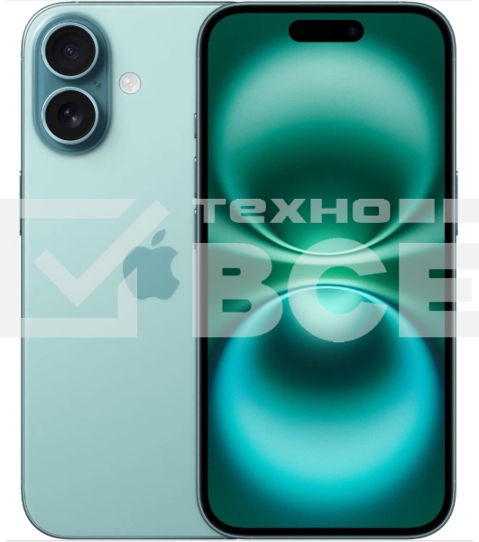 Смартфон Apple iPhone 16 A3287, 8/128Gb, бирюзовый