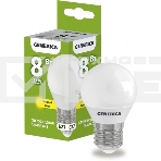Лампа LED G45 IEK LL-G45-08-230-30-E27-G шар 8Вт 230В 3000К E27 GENERICA, фото 1