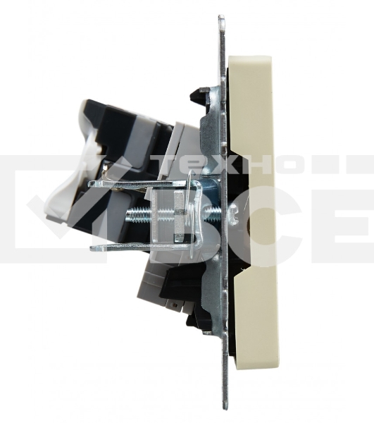 Розетка компьютерная двойная RJ11+RJ45 IEK BRITE РК/Т12-БрКр кат.5E бежевый