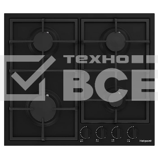 Газовая варочная поверхность Hotpoint HGMT 642 BL, независимая, черный