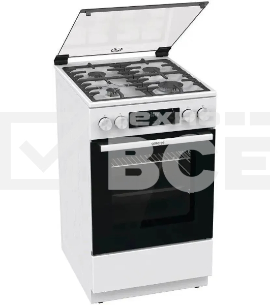Плита газовая Gorenje GGI5C23WF белый, конфорок 4 газовых, духовка 67 л, 50 см x 85 см x 59.4 см