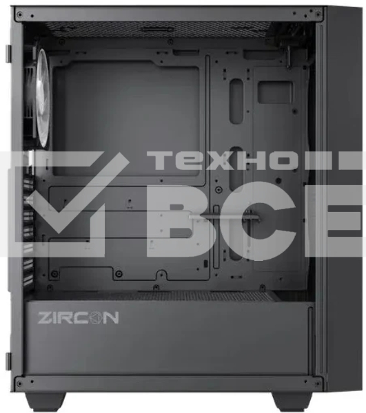 Компьютерный корпус Zircon Tropez BK без БП (Midi Tower,ATX,Черн,1хUSB 3.0,1хUSB 2.0)