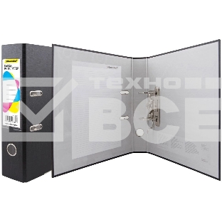 Папка-регистратор Silwerhof A4 75мм ПВХ/бумага черный мет.окант. сборная (упак.:2шт)