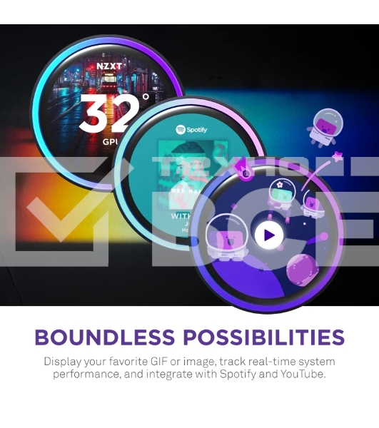 Система жидкостного охлаждения для ПК/Water Cooling System NZXT Kraken Elite 420 RGb (350W, 420мм, LED temp., белый/Fans: 3x140мм, 98.61CFM, 34.5dBA, 2000RPM/Pump height 65мм, 2800RPM, Rad thickness 27мм/S: 1851, 1700, 1200, 115X, AM5, AM4)