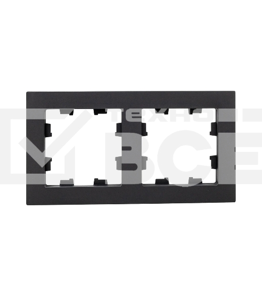 Рамка 2-местная Эпика EKF UP1-FPB-02 черная, пластик