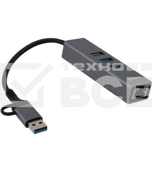 Сетевой адаптер Gigabit Ethernet Digma DLA-GEUCH3 USB 3.0
