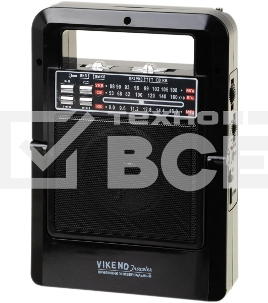 Радиоприемник портативный Сигнал Vikend Traveler черный USB SD/MMC