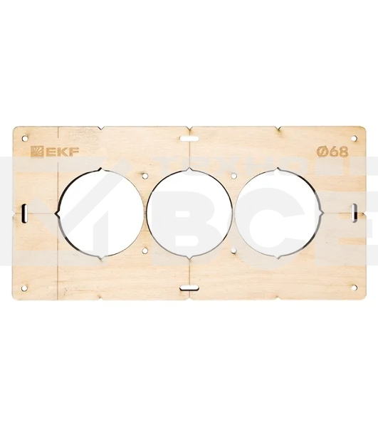 Шаблон для подрозетников EKF Expert sh-d68-3 c 3 отверстиями d 68 мм
