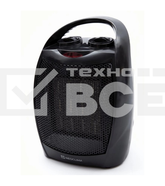 Тепловентилятор Neoclima PTC-07, черный, 750/1500 Вт, 20 м2, термостат