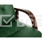 Кресло офисное Бюрократ T-9928WALNUT-CF, зеленый, кожа, на ножках, дерево, фото4