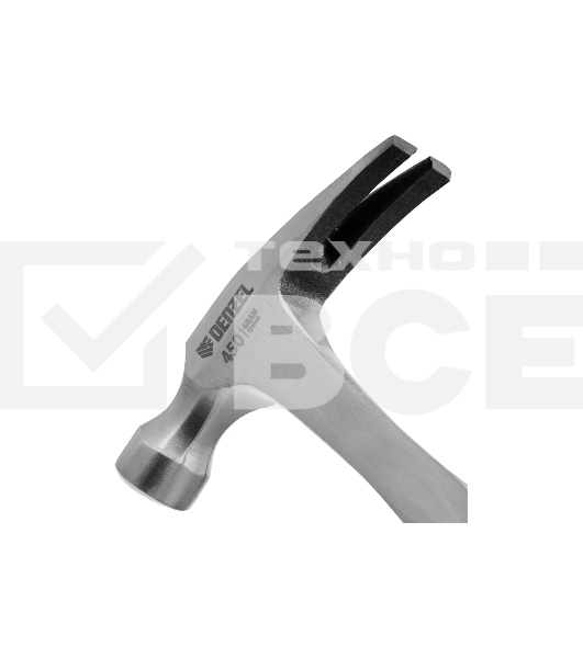 Молоток-гвоздодер Denzel 10423 450 г, цельнометаллический, двухкомпонентная рукоятка