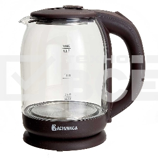 Чайник электрический ВАСИЛИСА ВА-1035 1,8л, стекло, коричневый, 1500 Вт (12)
