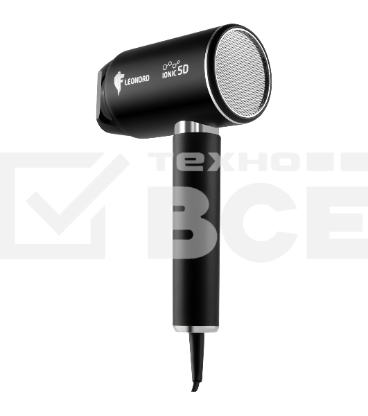 Фен LEONORD LE-1226 черный, 2000 Вт, ионизация