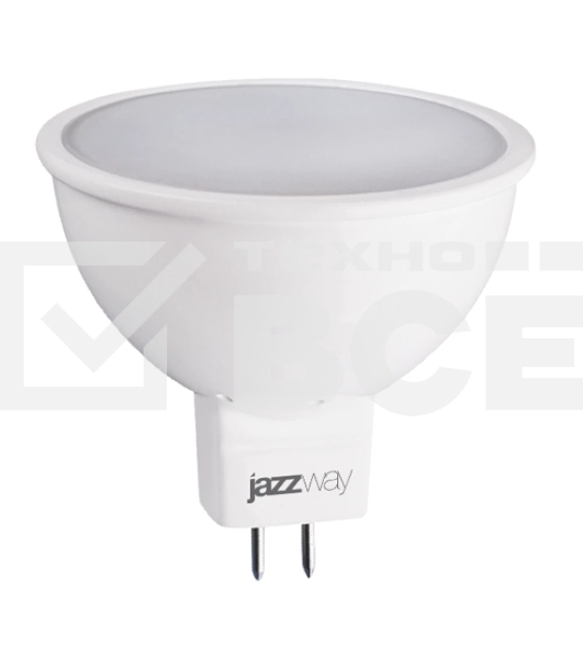 Лампа светодиодная JazzWay PLED-ECO-JCDR 5Вт 3000К теплый белый GU5.3 400лм 220-240В