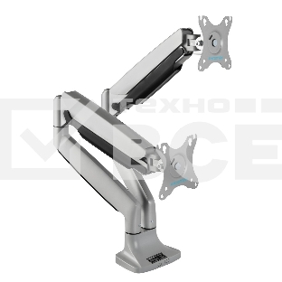 Кронштейн Kromax OFFICE-22 серебристый, 4 шт/уп. Кр. алюм. настол. для мон. 17'-35', max 2x15 кг, 6 ст св., нак. ±90°, пов. 360°, max VESA 100x100 мм.