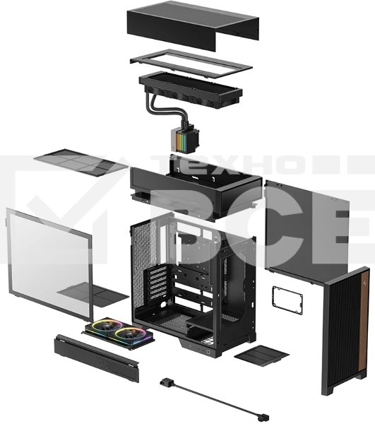 Корпус DeepCool CL6600, Midi-Tower, чёрный, 5 x 120 мм