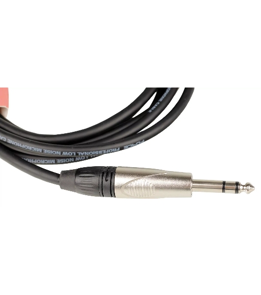 Кабель аудио FORCE FMC-07/31/4' TRS (M) - XLR (M), высококачественный балансный, малошумящий с проводниками из безкислородной меди OFC, диаметр 6 мм, профессиональные металлические разъемы, длина 3 м, цвет черный