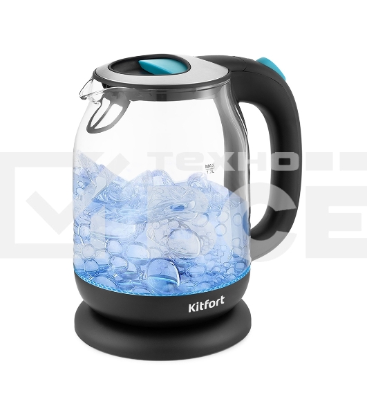 Чайник электрический Kitfort КТ-654-1 1.7л. 2200Вт голубой (корпус: стекло)