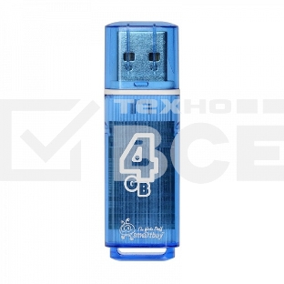 Флеш диск Smartbuy 4Gb USB Drive <USB2.0> Glossy series Blue (SB4GBGS-B)