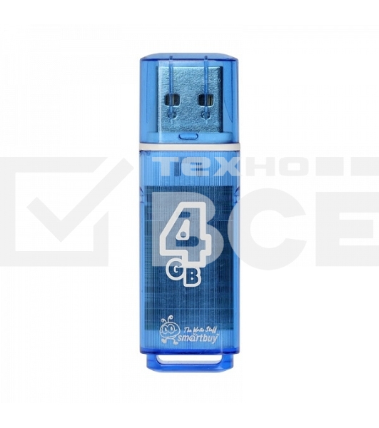 Флеш диск Smartbuy 4Gb USB Drive <USB2.0> Glossy series Blue (SB4GBGS-B)