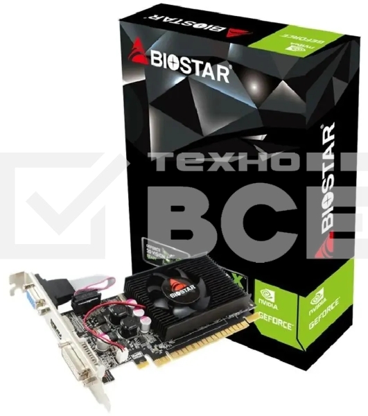 Видеокарта Biostar PCI-E G210-1GB D3 LP NVIDIA GeForce 210 1Gb 64bit DDR3 589/1333 DVIx1 HDMIx1 CRTx1 Ret low profile