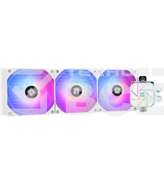 Водяное охлаждение для процессора Thermalright Aqua Elite 360 White ARGB V3 (360mm, White, ARGB/ Fans: 3x120mm, 66.17CFM, 25.6dBA, 1500RPM/ Pump height 53mm, 23dBA, 3300RPM, Rad thickness 27mm/ S: 1200, 1700, 1851, 2011, 2066, 115X, AM5, AM4)