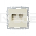 Розетка компьютерная двойная RJ11+RJ45 IEK BRITE РК/Т12-БрКр кат.5E бежевый, фото4