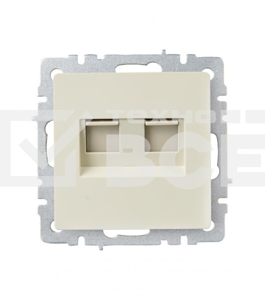 Розетка компьютерная двойная RJ11+RJ45 IEK BRITE РК/Т12-БрКр кат.5E бежевый