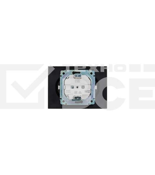 Розетка 2-местная IEK SKANDY SK-R08G (SK-R21-16-K53-F) с заземлением, без защитных шторок 16А в сборе, графит