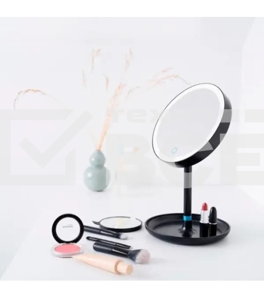 Зеркало косметическое Beurer BS45 Limited Edition круглое, 17.5 см настольное, черный