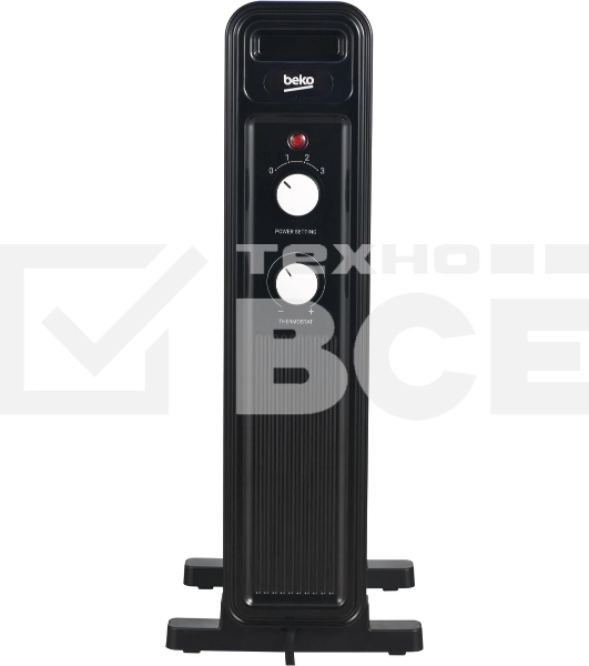 Радиатор масляный Beko Winter Range RHO 7323 B черный, 2300 Вт, 25 м2, термостат