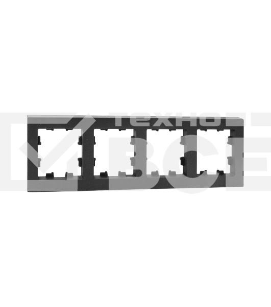 Рамка Эпика 4 - местная EKF UP1-FPB-04 черная, пластик