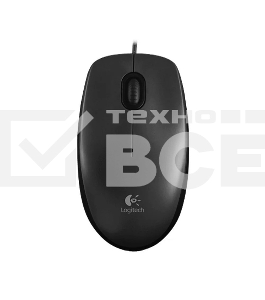 Мышь проводная Logitech M100/100R DARK/GREY (темно-серая/черная), 1000 dpi, USB, кнопки - 3