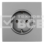 Розетка 1-мест. LEZARD с/з ПБТ СП ZIMA IP20 16А безвинт. зажим серый матовый 704-7488-122BQC, фото 1