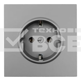 Розетка 1-мест. LEZARD с/з ПБТ СП ZIMA IP20 16А безвинт. зажим серый матовый 704-7488-122BQC