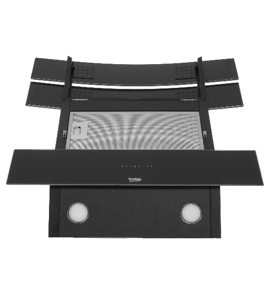 Вытяжка наклонная Beko HCA 62640 B чёрный, 60 см, 537 м³/ч, 48 дБ