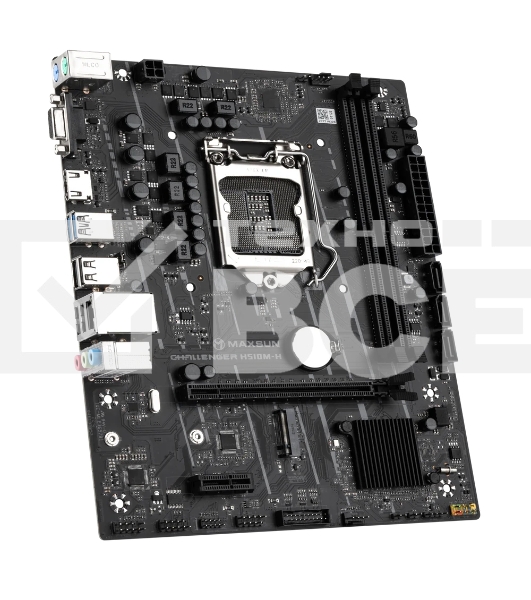 Материнская плата Maxsun Challenger H510M-H, LGA 1200, Intel H470, 2xDDR4, 1xM.2, 3xSATA, 1xPCIe 3.0 x16, 1xPCIe 3.0 x1, 1xHDMI, 1xVGA,1x 1Gb LAN, 4xUSB 2.0, 2xUSB 3.0, 5.1, mATX