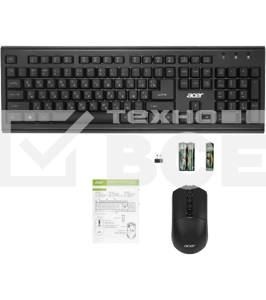 Клавиатура + мышь Acer OKR120 клав:черный мышь:черный USB беспроводная Multimedia